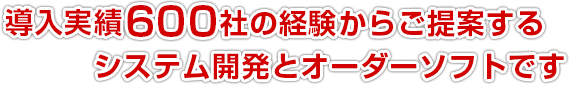 導入実績600社の経験からご提案するシステム開発とオーダーソフトです